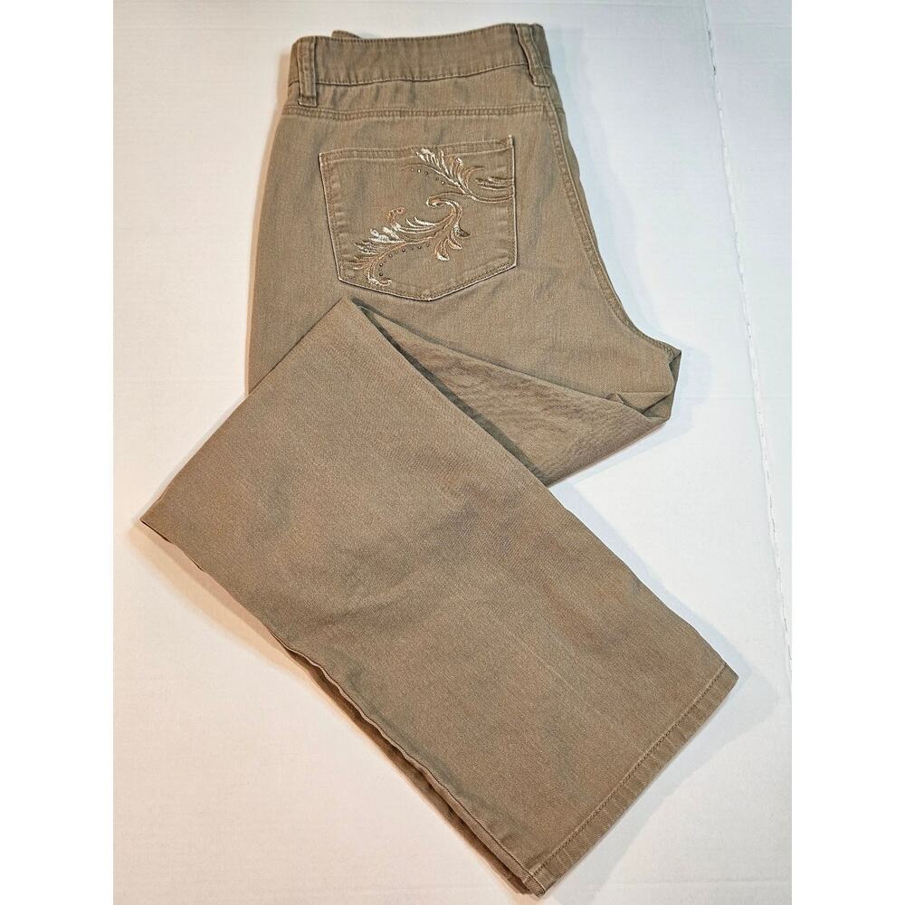 Lee Classic Fit 90s Tan Etched Deco Pocket - Size 12